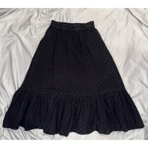 JCrew Clip-Dot Tiered Skirt Sz 10 Black Pleated